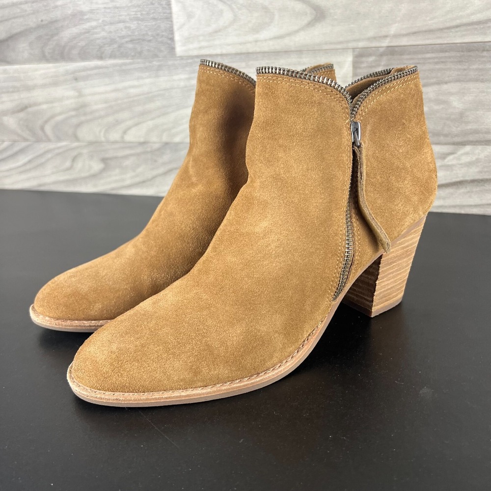 Dolce Vita Booties Women's Size US 9‎ Brown Suede Heeled Zip Ankle Boots Classic